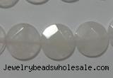 CME50 15.5 inches 15mm faceted coin rose quartz gemstone beads