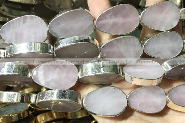 CME505 12 inches 18*28mm - 20*30mm flat teardrop rose quartz beads