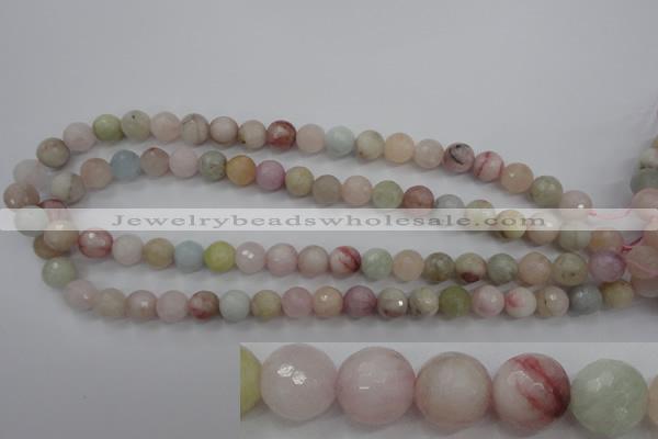 CMG123 15.5 inches 10mm faceted round natural morganite beads