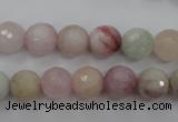 CMG124 15.5 inches 12mm faceted round natural morganite beads