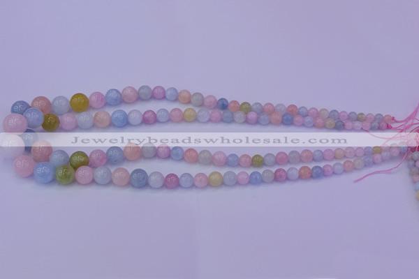 CMG149 15.5 inches 5mm - 14mm round natural morganite gemstone beads