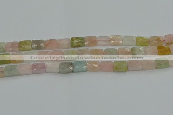 CMG180 15.5 inches 8*10mm faceetd rectangle morganite beads