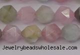 CMG203 15.5 inches 10mm faceted nuggets morganite gemstone beads