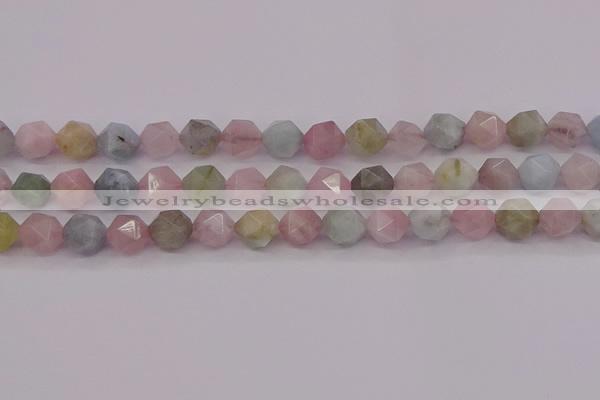 CMG204 15.5 inches 12mm faceted nuggets morganite gemstone beads