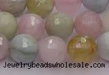 CMG212 15.5 inches 10mm faceted round morganite beads wholesale