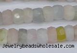 CMG216 15.5 inches 4*7mm faceted rondelle morganite beads