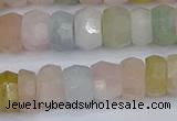 CMG217 15.5 inches 5*9mm faceted rondelle morganite beads