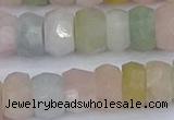 CMG218 15.5 inches 6*11mm faceted rondelle morganite beads