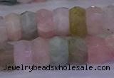 CMG223 15.5 inches 6*10mm faceted rondelle morganite beads