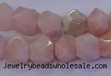 CMG225 15.5 inches 10*12mm - 12*14mm faceted nuggets morganite beads