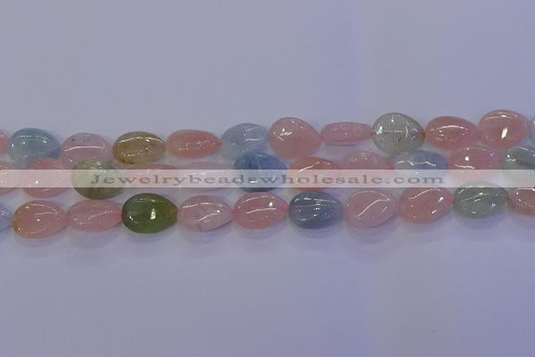 CMG231 15.5 inches 8*12mm flat teardrop morganite beads wholesale