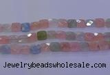 CMG261 15.5 inches 14*14mm faceted square morganite beads