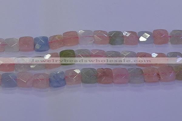 CMG261 15.5 inches 14*14mm faceted square morganite beads