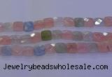 CMG262 15.5 inches 16*16mm faceted square morganite beads