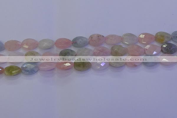 CMG271 15.5 inches 8*12mm faceted flat teardrop morganite beads