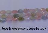 CMG273 15.5 inches 12*16mm faceted flat teardrop morganite beads