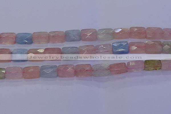 CMG278 15.5 inches 10*14mm faceted rectangle morganite beads