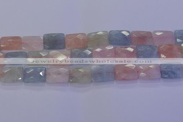 CMG280 15.5 inches 13*18mm faceted rectangle morganite beads