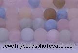 CMG301 15.5 inches 6mm round matte morganite beads wholesale