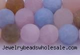 CMG303 15.5 inches 10mm round matte morganite beads wholesale