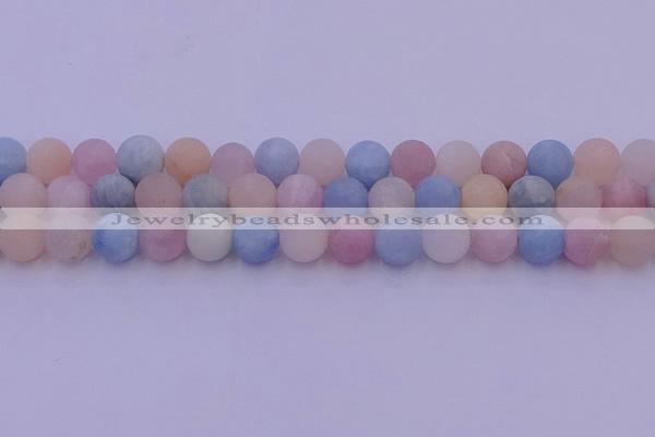 CMG304 15.5 inches 12mm round matte morganite beads wholesale