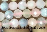 CMG321 15.5 inches 6mm faceted round morganite gemstone beads