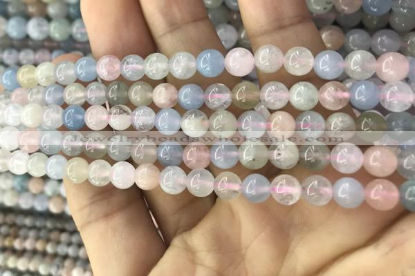 CMG341 15.5 inches 6mm round natural morganite beads