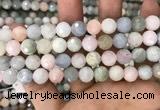 CMG347 15.5 inches 10mm faceted round morganite beads wholesale