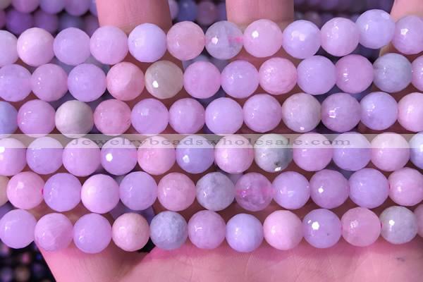 CMG398 15.5 inches 8mm faceted round morganite beads wholesale