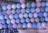 CMG418 15.5 inches 12mm faceted round morganite gemstone beads