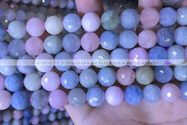 CMG418 15.5 inches 12mm faceted round morganite gemstone beads