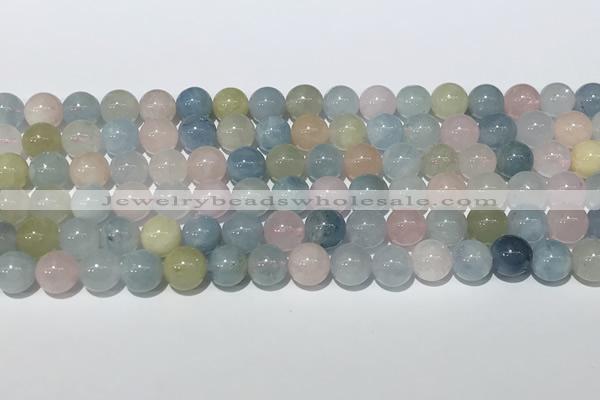 CMG441 15.5 inches 8mm round morganite gemstone beads wholesale