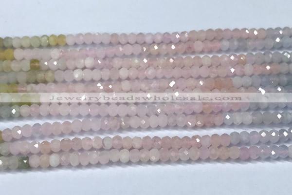 CMG455 15 inches 2*3mm faceted rondelle morganite beads