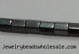 CMH107 15.5 inches 5*6mm faceted tube magnetic hematite beads