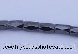 CMH12 16 inches 6*8mm faceted column magnetic hematite beads