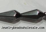 CMH142 15.5 inches 8*16mm faceted teardrop magnetic hematite beads