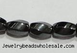 CMH156 15.5 inches 5*8mm twisted rice magnetic hematite beads