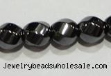 CMH157 15.5 inches 8*8mm twisted rice magnetic hematite beads