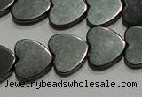 CMH175 15.5 inches 10*10mm heart magnetic hematite beads wholesale