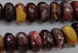 CMK122 15.5 inches 7*16mm faceted rondelle mookaite beads wholesale