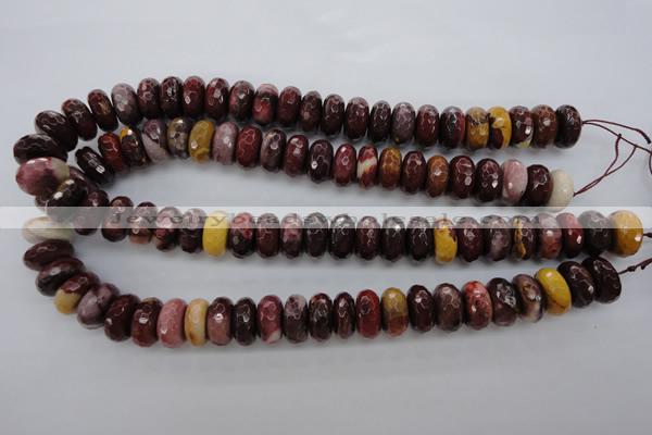 CMK122 15.5 inches 7*16mm faceted rondelle mookaite beads wholesale