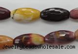 CMK131 15.5 inches 10*20mm faceted rice mookaite beads wholesale