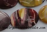 CMK158 15.5 inches 25*35mm faceted oval mookaite beads wholesale