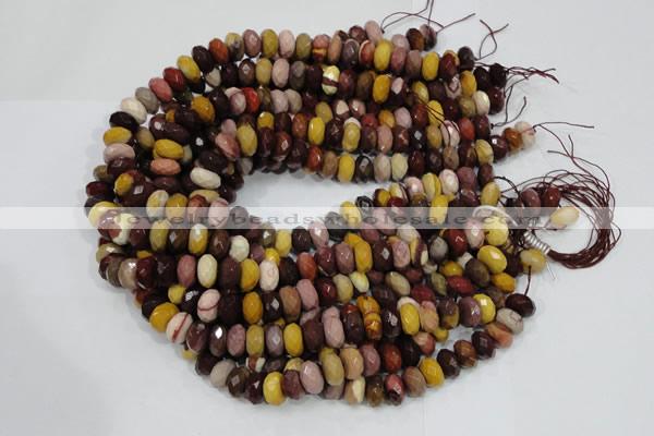 CMK21 15.5 inches 8*14mm faceted rondelle mookaite beads wholesale