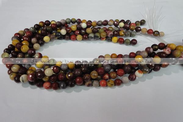 CMK212 15.5 inches 8mm faceted round mookaite gemstone beads