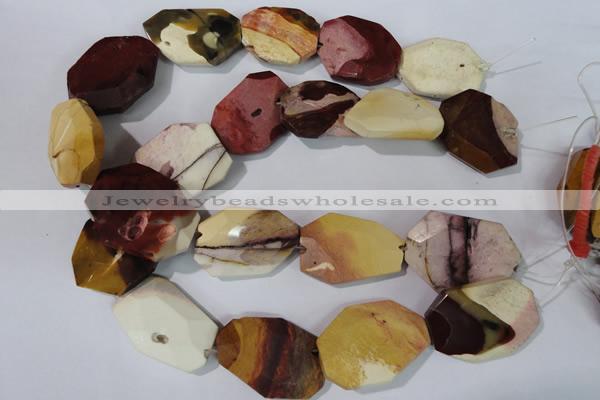 CMK235 15.5 inches 25*35mm faceted nuggets mookaite gemstone beads