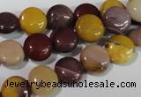 CMK240 15.5 inches 10mm flat round mookaite gemstone beads