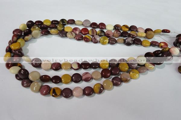 CMK240 15.5 inches 10mm flat round mookaite gemstone beads