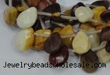 CMK30 15.5 inches 10*14mm faceted flat teardrop mookaite beads