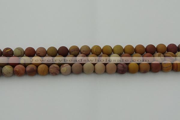 CMK312 15.5 inches 8mm round matte sunset mookaite beads